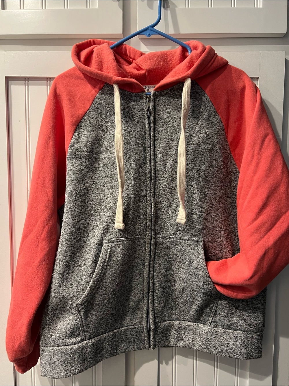 🩷4 for $35 🩷 Zenana Sleeve Grey Fleece Zip Hoodie -